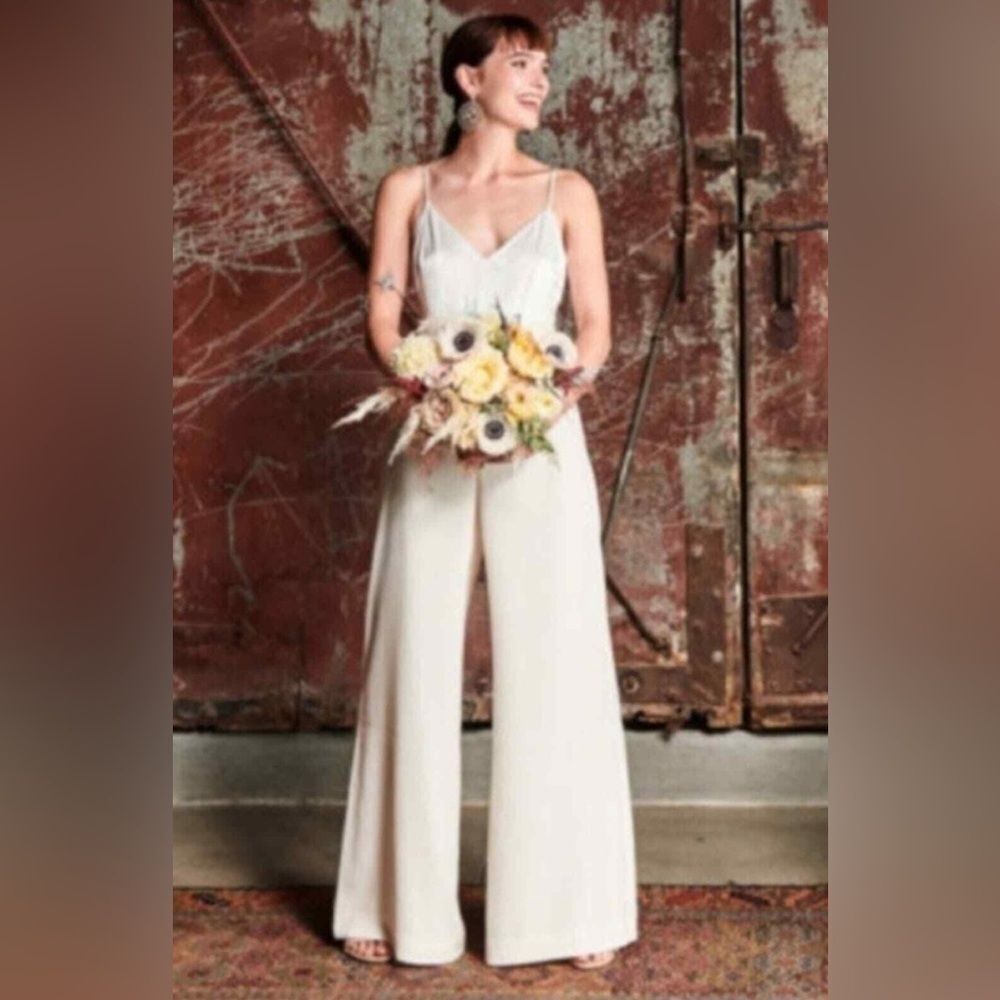 Anthropologie BHLDN x Jill Stuart Ivory Nicki Jumpsuit Size 8